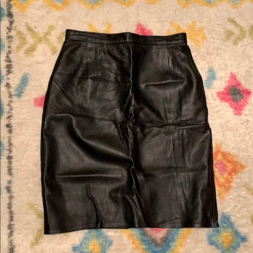 Black leather skirt